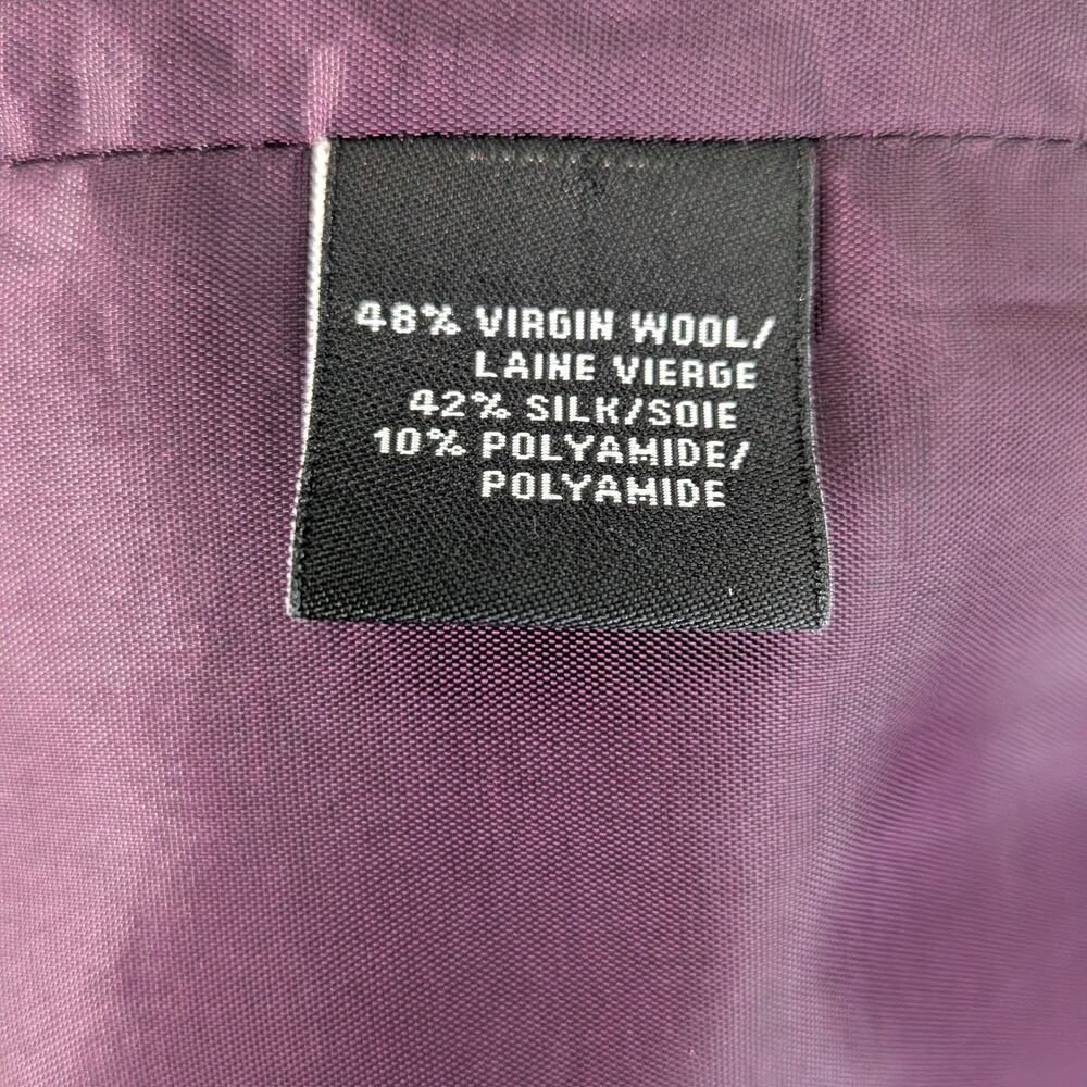 Lafayette Suit 8 Purple Blazer Jacket Midi Dress Wool Silk Work Career Classic - Picture 12 of 15